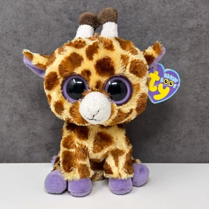 Peluche raro Ty Beanie Boos Boo 2011 - Safari la jirafa (ojos sólidos) 6" retirado - Imagen 1 de 8
