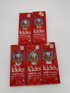 Weihnachten Eiszapfen Lametta 1980er Union Watte Vintage 5000 Stränge 5er Pack NOS USA - Bild 1 von 5