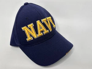 Cappello blu scuro US Navy ricamato in giallo - Foto 1 di 4