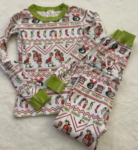 Hanna Andersson Organic Cotton Grinch Feast Christmas Holiday Pj's 130 8 - Picture 1 of 4