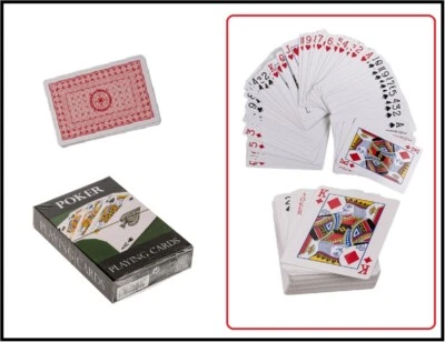 54 Hoja Juego de Cartas Póquer Canasta Puente Skat Plástico Revestido 5er - Imagen 1 de 4