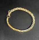 Vintage Artisan 8" Thick Gold Toned Men Or Womens Quality Made Bracelet 