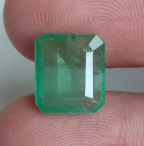 Natural Emerald From Zambia Octagon Extra Fine Quality Emerald Cut Gemstone - Picture 1 of 6