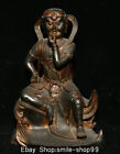 11&quot; Old China Copper Gold Feng Shui Lohan Arhat Red Boy Statue Sculpture
