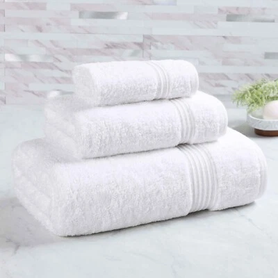 600 GSM Heritage Egyptian Cotton Plush Highly Absorbent Luxury 3 Piece Towel Set - Image 1 of 4