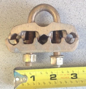Direct Burial Grounding Clamp U-BOLT 5/8-3/4 Rod 4SOL-2/0 STR 3/8 IPS GK6426 NOS - Picture 1 of 7