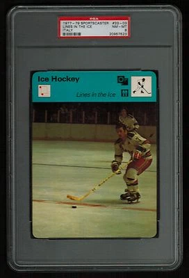 Tarjeta de hockey deportiva PSA 8 LÍNEAS EN EL HIELO con ROD GILBERT 1978 ITALIA Foto 1 de 2