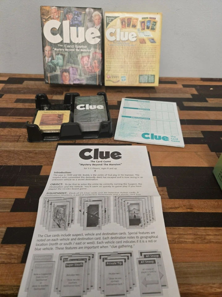 Clue the Card Game 2002 de Winning Moves Games Open Box Foto 1 de 1