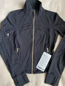 Lululemon Define Cropped Jacket Nulu Black Gold Size 6 - Picture 1 of 6