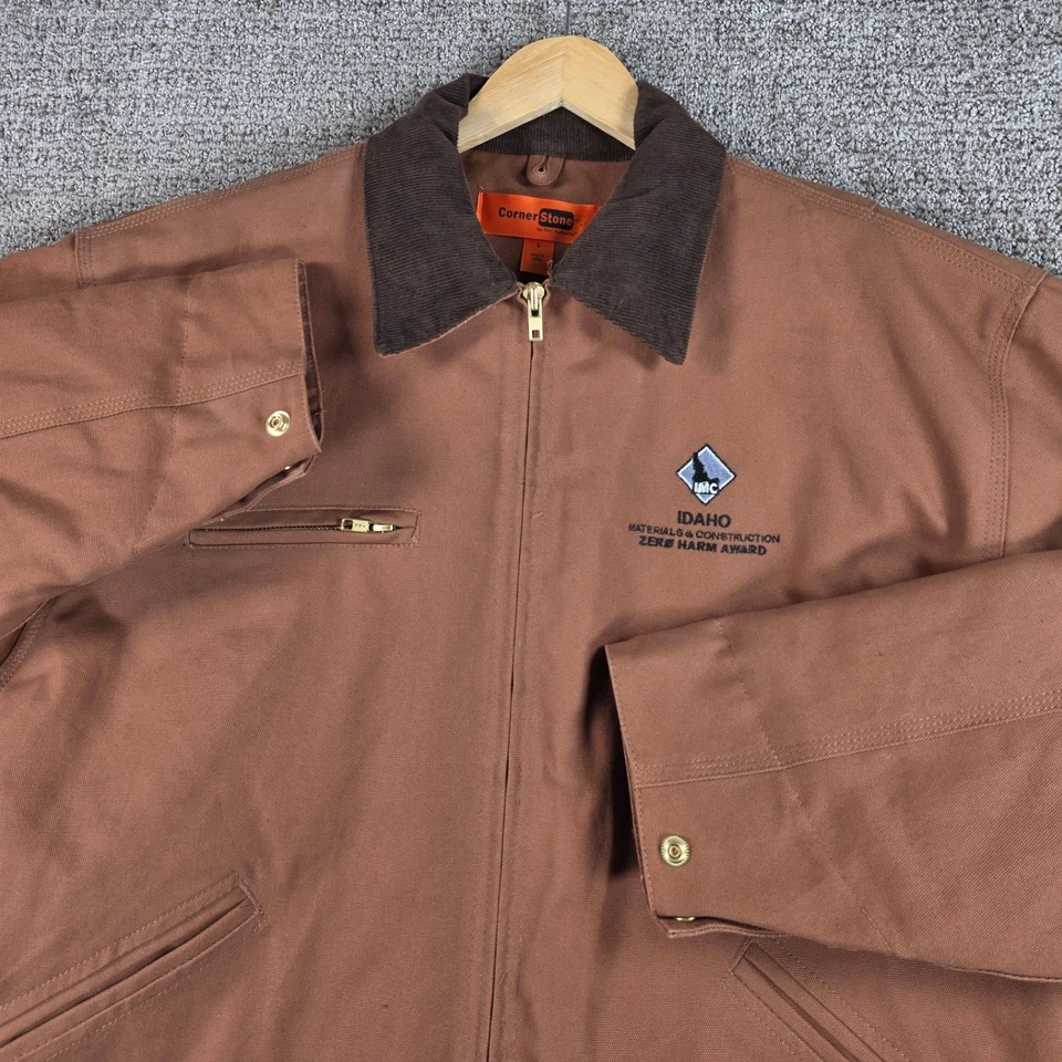 Chaqueta de Trabajo Corner Stone by Port Authority Para Hombres Estilo Detroit Marrón Forrada con Edredón Foto 1 de 4