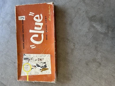 Vintage CLUE Parker Brothers 1956 1960 Complete  Board Game w/ Score Pad - Image 1 of 4