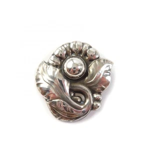 Georg Jensen 71 SV925 Flower Motif Brooch Silver Weight 10.9g Women's Excellent - Picture 1 of 9