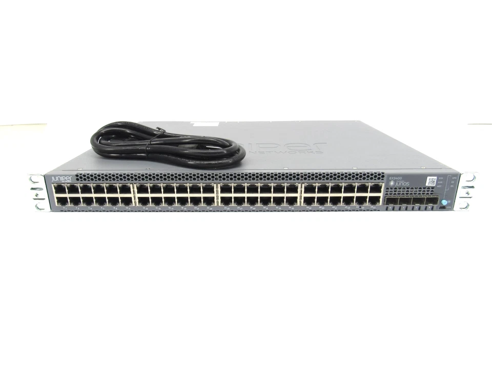 Juniper EX3400-48T 48-Port 10/100/1000 JPSU-150W-AC-AFO w/RMK - Image 1 of 4