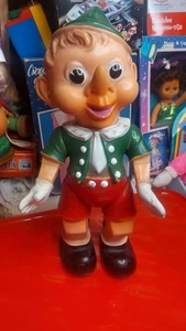 VINTAGE ANTIQUE PINOCCHIO 1960s RUBBER DOLL FIGURE TOY 16 INCHES USED RARE - Picture 1 of 8