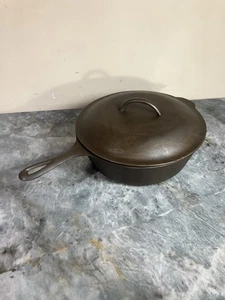 VINTAGE GUSSEISEN #8 10,25" PFANNE HÄHNCHEN FRITTEUSE mit GIESSDECKEL - Bild 1 von 8