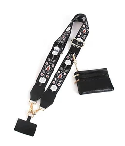 Sangle Téléphone Clip and Go Réglable avec Sac Bandoulière Portefeuille - Noir - Photo 1 sur 1