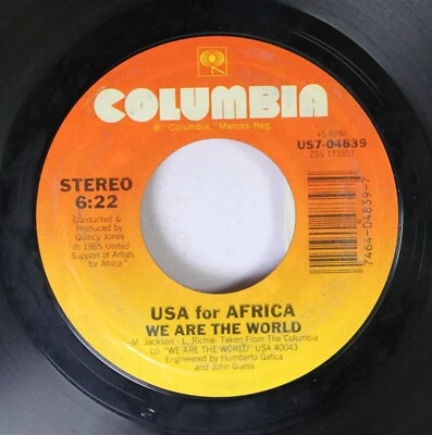 45 USA for Africa - We Are The World / Quincy Jones - Grace On Columbia - Image 1 of 2
