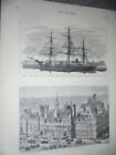 Arctic Relief expedition ship Hope & new Hotel De Ville Paris 1882 prints ref AJ