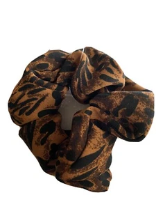 Hair Scrunchie Leopard New Accesories Elastic Black Brown - Picture 1 of 2