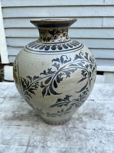 Rochester Folk Art Guild Pottery Vase 14"