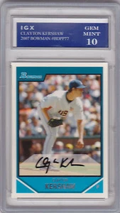Clayton Kershaw GEM MINT 10 ROOKIE CARD Los Angeles Dodgers 2007 Bowman BV$$ RC! - Picture 1 of 1