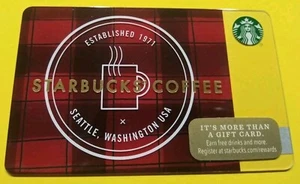 STARBUCKS CARD 2014 " PLAID COFFEE " A BEAUTIFUL CARD AND COLORš„GREAT PRICE - Picture 1 of 3