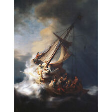 Rembrandt Christ Storm Lake Galilee Painting Huge Wall Art Poster Print