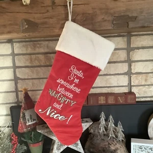 1 Weihnachtsstrumpf frech schön wendbar 2-seitig lila grün rot weiß - Bild 1 von 1