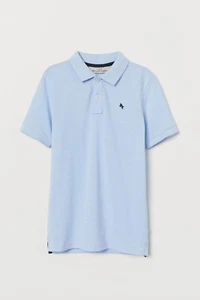 BOYS POLO SHIRT BLUE 100% COTTON ( SIZE 12-14 YEARS ) - Picture 1 of 2