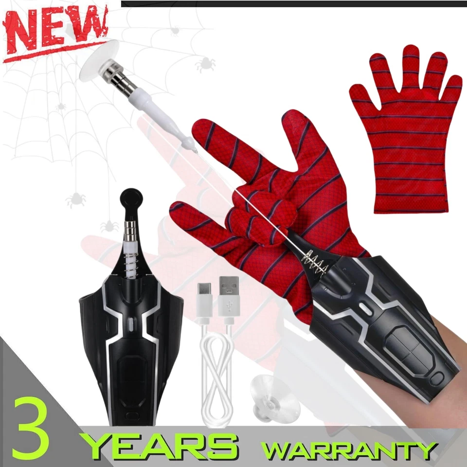 Guante Lanzador Spider Man Juegos con disfraces Telaraña Cuerda Tirador Juguetes para Niños EE. UU. Foto 1 de 4