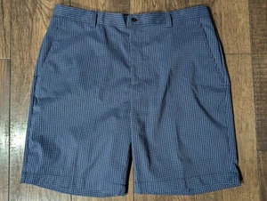 Cutter & Buck CB Dry Tec Golf Shorts Blue Plaid Mens Size 38 Slash Pockets - Picture 1 of 13