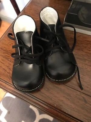 Josmo Infant/Toddler Boy's First Walker Black 4.5 Lace Up Oxfords Shoes - Image 1 of 4