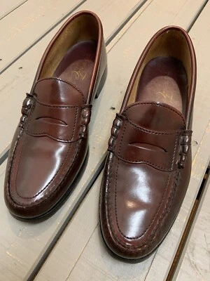 Mocasines TownCraft Penny cuero genuino cosido a mano para hombre 9,5 talla 9 1/2 Foto 1 de 4