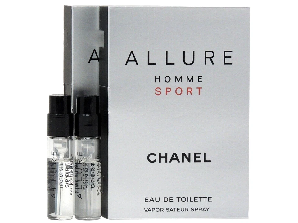 CHANEL ALLURE HOMME SPORT EDT 1,5 ml 0,05 fl oz x 2 viales de muestra de spray de colonia Foto 1 de 1
