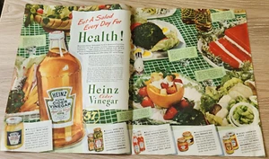 Vinagre de sidra Heinz 1942 anuncio vintage comer una ensalada todos los días para la salud - Imagen 1 de 1