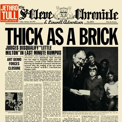 JETHRO TULL Thick as a Brick BANNER 2x2 Ft Fabric Poster Tapestry Flag album art - Image 1 of 3