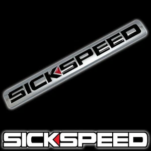 CHROME/BLACK METAL SICKSPEED ENGINE RACE MOTOR SWAP BADGE FOR TRUNK HOOD DOOR - Picture 1 of 1