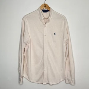 Ralph Lauren Plain Cotton Featherweight Mesh Button-Up Shirt L Herren Light Pink - Bild 1 von 13