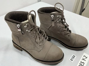 Womans Call It Spring Ankle Boots 8.5 Brown Laceup Lined Zipper Accents - Picture 1 of 10