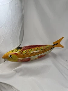 Tin Litho Toy Vintage 1950's Wind Up Fish Made in Great Britain Working - Picture 1 of 9