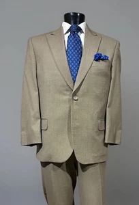 Jack Victor Wool Brown Nail Head Peak Lapel Suit Men’s 42 R - Picture 1 of 13