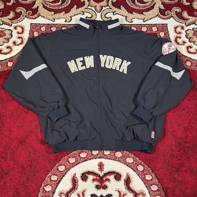 Chaqueta de bombardero vintage Y2K Majestic New York Yankees forrada de lana base térmica 4XL Foto 1 de 4