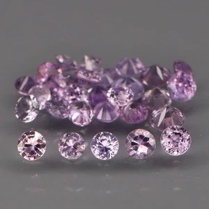 Runder Diamantschliff 2,1 bis 2,8 mm. Lavendel UNGEHEIZT Saphir Tansania 29 Teile/1,90 Karat. - Bild 1 von 6