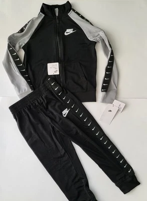 NIKE 2 piezas Niños Tricot Conjunto Pantalones y Chaqueta Talla 2T 3T 4 5 6 7 Negro Azul Rojo Foto 1 de 4