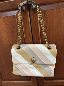 KURT GEIGER Lrg Leather Kensington Purse W Chain Strap Neutral Colors NWOT $298 - Picture 1 of 7