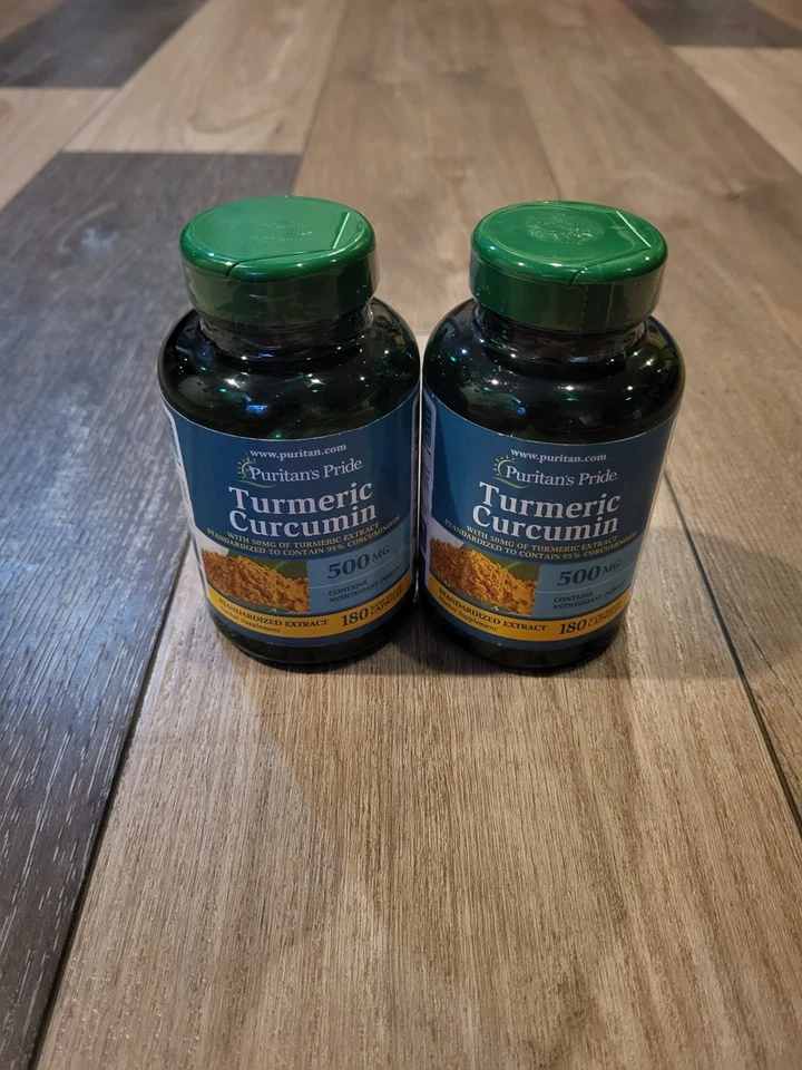 Pack de 2 Vitaminas Puritan's Pride Cúrcuma Curcumina 500 MG (180 Cápsulas X 2) Leer Foto 1 de 4