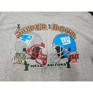 Super Bowl XLII T-Shirt Mens L NY Giants & Patriots NFL 2008 Gildan Graphic - Picture 1 of 7