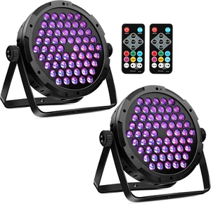 90W 60Leds Par Lights 2Pack - RGB Stage Par Lights Sound Activated by Remote & D - Picture 1 of 6