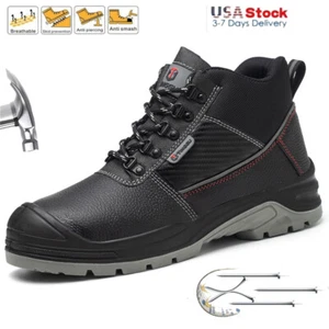Work Boots Mens Safety Shoes Steel Toe Botas De Trabajo Para Hombre Waterproof - Picture 1 of 23