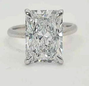 5, kt zertifizierter Verlobungsring Radiant Cut VVS1 weißer natürlicher Diamant 925 Silber - Bild 1 von 8
